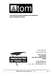 Parachutes de France Evolution 1 Manuel D'utilisation Et De Maintenance