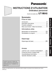 Panasonic UT-MA6 Instructions D'utilisation