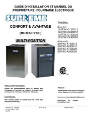 SUPREME CONFORT SUP C120D12 Série Guide D'installation Et Manuel D'utilisateur