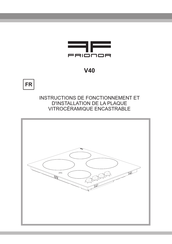 FRIONOR V40 Instructions De Fonctionnement