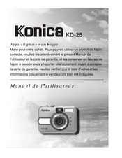 Konica KD-25 Manuel De L'utilisateur