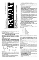 Dewalt DW100 Guide D'utilisation