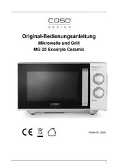 CASO DESIGN MG 25 Ecostyle Ceramic Mode D'emploi