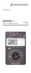 Gossen MetraWatt METRA MAX 12 Mode D'emploi