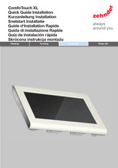 Zehnder ComfoTouch XL Guide D'installation Rapide