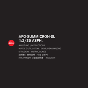 Leica APO-SUMMICRON-SL 1:2/35 ASPH Notice D'utilisation