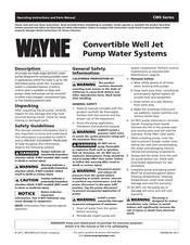 Wayne CWS100-1 HP Instructions D'utilisation Et Manuel De Pièces