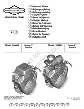 Briggs & Stratton Vanguard 610000 Manuel De L'opérateur