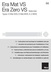 Nice E Mat SVS Instructions Et Avertissements Pour L'installation Et L'utilisation