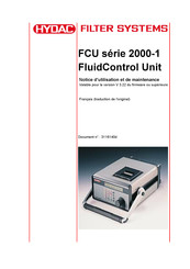 HYDAC FILTER SYSTEMS FCU 2000-1 Série Notice D'utilisation Et De Maintenance