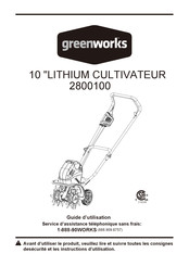 GreenWorks 2800100 Guide D'utilisation