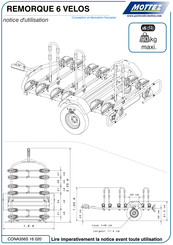 Mottez REMORQUE 6 VELOS Notice D'utilisation