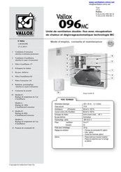 Vallox 096MC Mode D'emploi