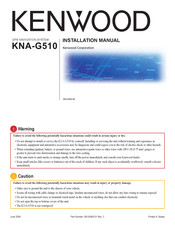 Kenwood KNA-G510 Manuel D'installation
