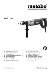 Metabo BDE 1100 Notice Originale