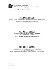 Federal Signal 225XL Instructions D'installation Et D'entretien