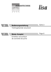 HumanTechnik lisa A-2006-0 Mode D'emploi