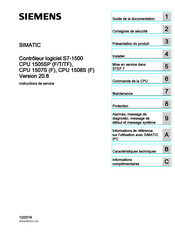Siemens Simatic S7-1500 CPU 1505SPT Instructions De Service