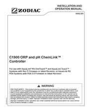 Zodiac Régulateur de rH et de pH du ChemLink C1900 Manuel D'installation Et De L'utilisateur