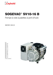 Leybold SOGEVAC SV10 B Manuel D'utilisation