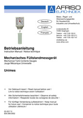 Afriso EURO-INDEX 11500 Notice Technique