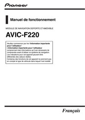 Pioneer AVIC-F220 Manuel De Fonctionnement