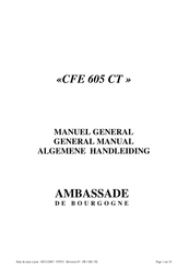 Ambassade de Bourgogne CFE605CT Manuel D'utilisation