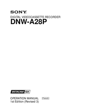 Sony BETACAM SX DNW-A28P Instructions D'opération