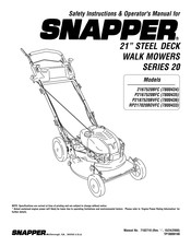 Snapper 7800435 Instructions De Sécurité Et Mode D'emploi