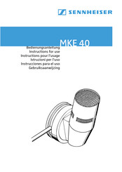 Sennheiser MKE 40 Instructions Pour L'usage Et L'entretien