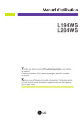 LG L194WS Manuel D'utilisation