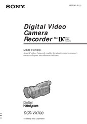 Sony Handycam DCR-VX700 Mode D'emploi