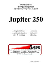 Bauer Jupiter 250 Mode D'emploi