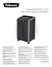 Fellowes Powershred 325i Instructions D'utilisation