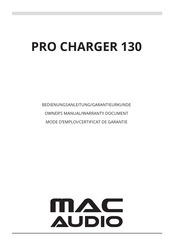 MAC Audio PRO CHARGER 130 Mode D'emploi