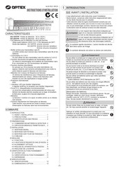Optex AX-100TFR Instructions D'installation
