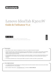 Lenovo IdeaTab K3011W Guide De L'utilisateur