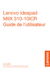 Lenovo ideapad MIIX 310-10ICR Guide De L'utilisateur