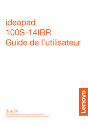 Lenovo ideapad 100S-14IBR Guide De L'utilisateur