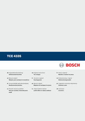 Bosch TCE 4335 Notice Originale