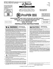 Zoeller ProPak 508/98 Instructions D'installation