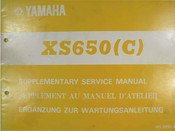 Yamaha XS650C Supplément Au Manuel D'atelier