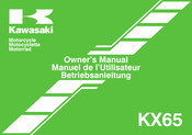 Kawasaki KX65 2013 Manuel De L'utilisateur