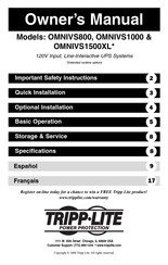 Tripp-Lite OMNIVS1000 Manuel De L'utilisateur