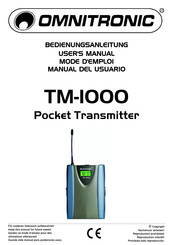 Omnitronic TM-1000 Mode D'emploi