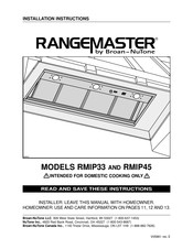 Broan-NuTone Rangemaster RMIP45 Guide D'installation