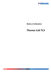 Webasto Thermo Call TC3 Notice D'utilisation