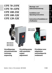 Dimplex UPE 100-25K Instructions D'installation Et D'utilisation