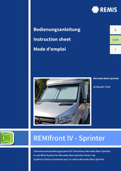 REMIS REMIfront IV - Sprinter Mode D'emploi