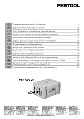 Festool VAC SYS VP Notice D'utilisation D'origine/Liste De Pièces De Rechange